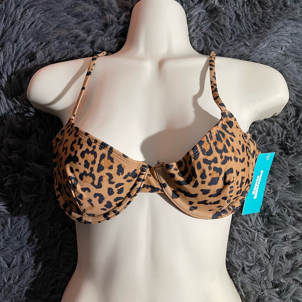 Leopard Print Bikini Top